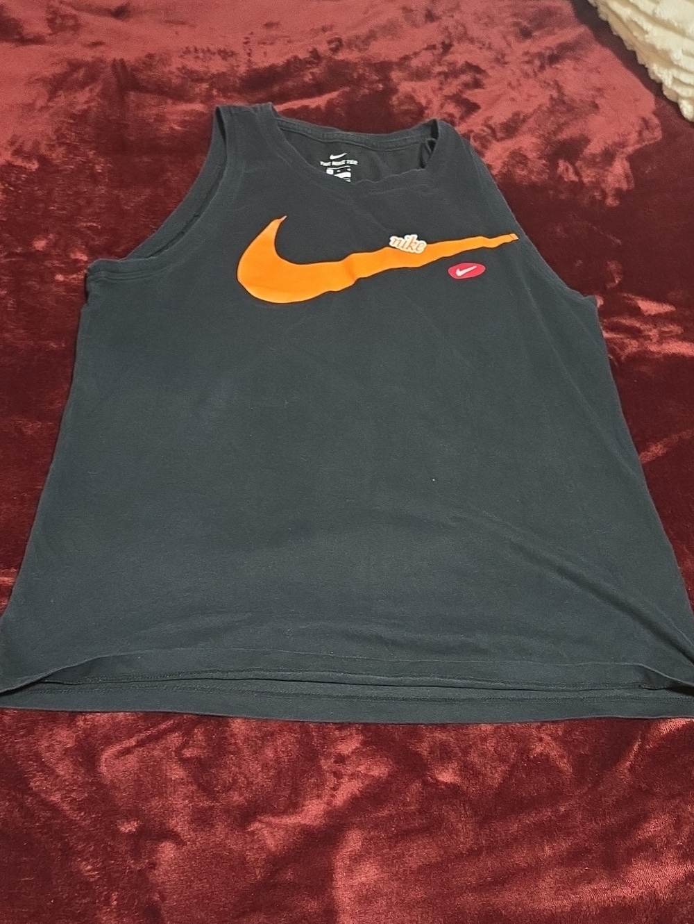 Nike Women's Black Tank with Orange Swoosh